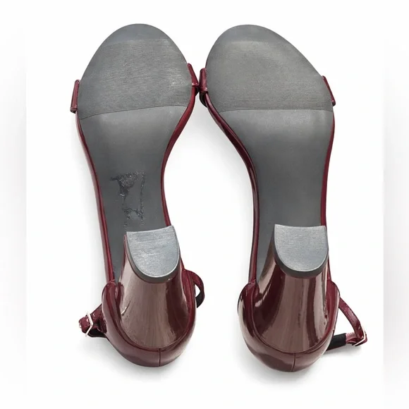 Madden Girl Sasha Two-Piece Block Heel Sandals | Dark Red Patent | Size 9 - Picture 5 of 5